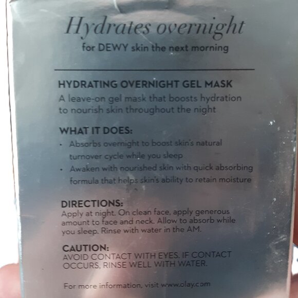 OLAY Overnight Gel Mask Vitamin E Moisturizing Hydrating While You Sleep New Box - Picture 2 of 2